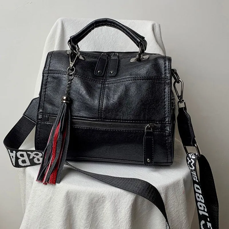 High Quality Leather Tassel Luxury Brand Handbags Women Bags Designer