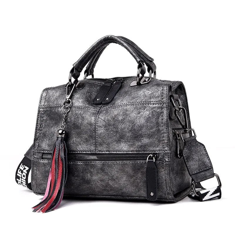 High Quality Leather Tassel Luxury Brand Handbags Women Bags Designer