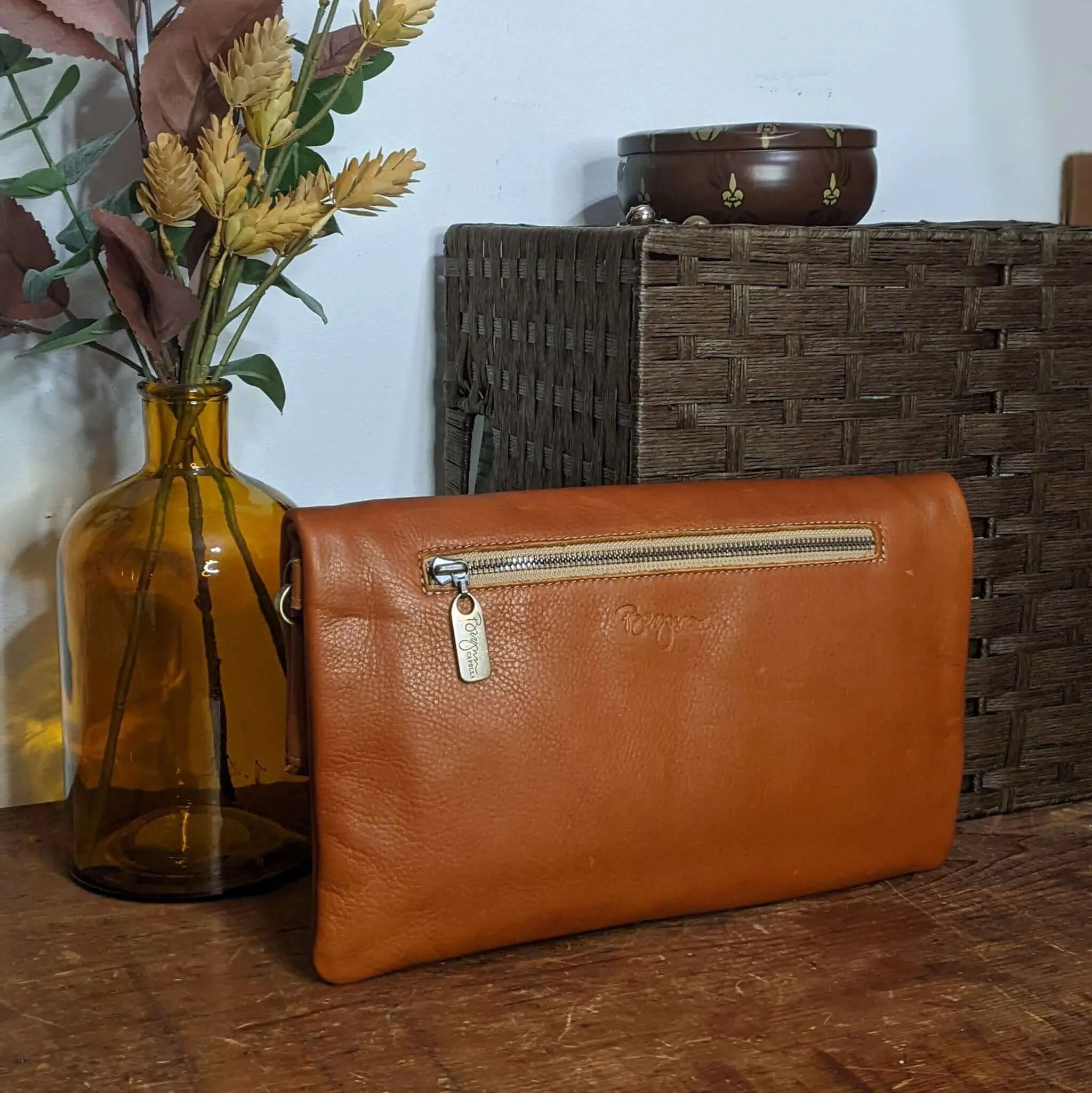 Jenne Foldover Crossbody - Whiskey