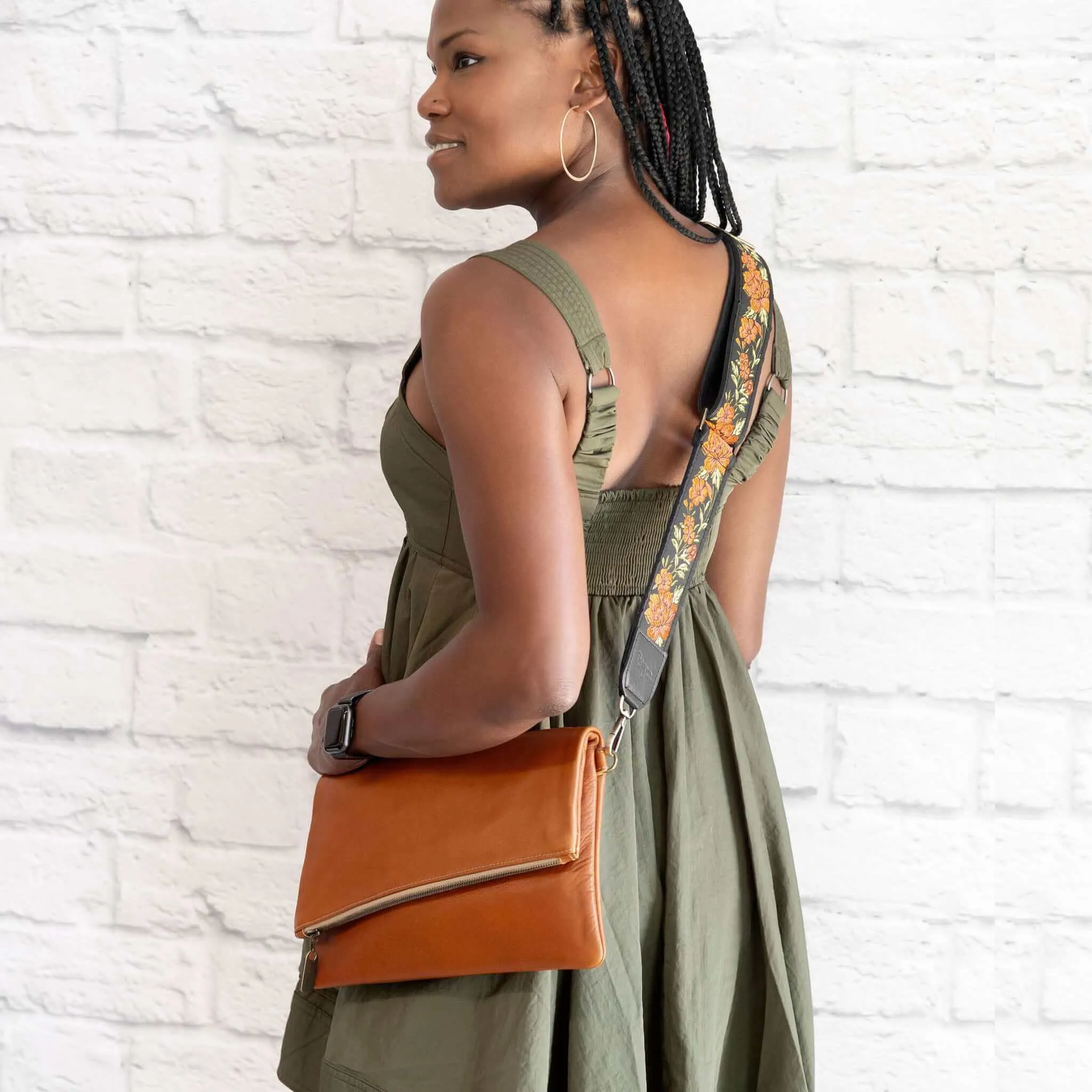 Jenne Foldover Crossbody - Whiskey