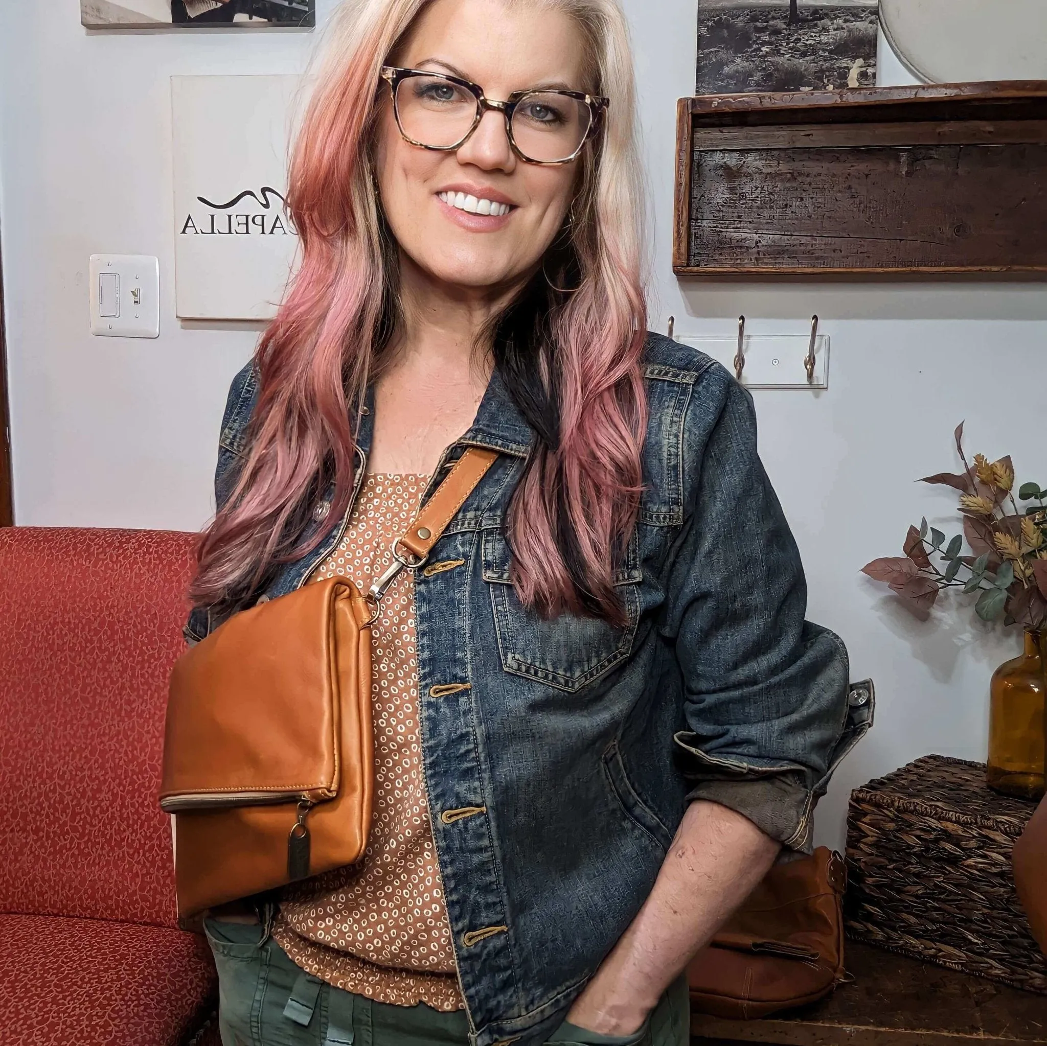 Jenne Foldover Crossbody - Whiskey