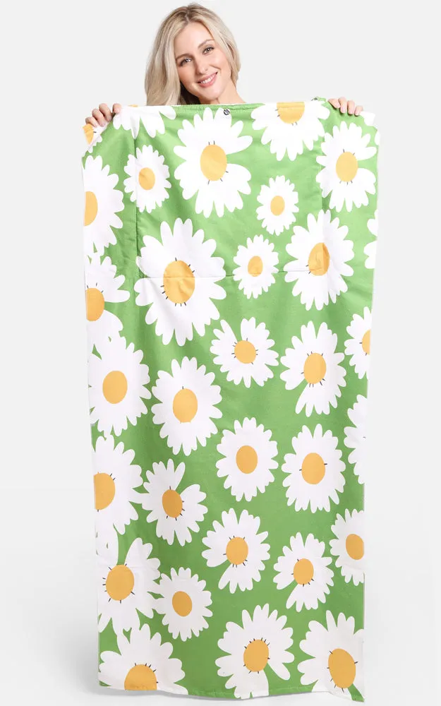 JTB002-31 2 in 1 Daisy Flower Print Beach Towel & Beach Bag