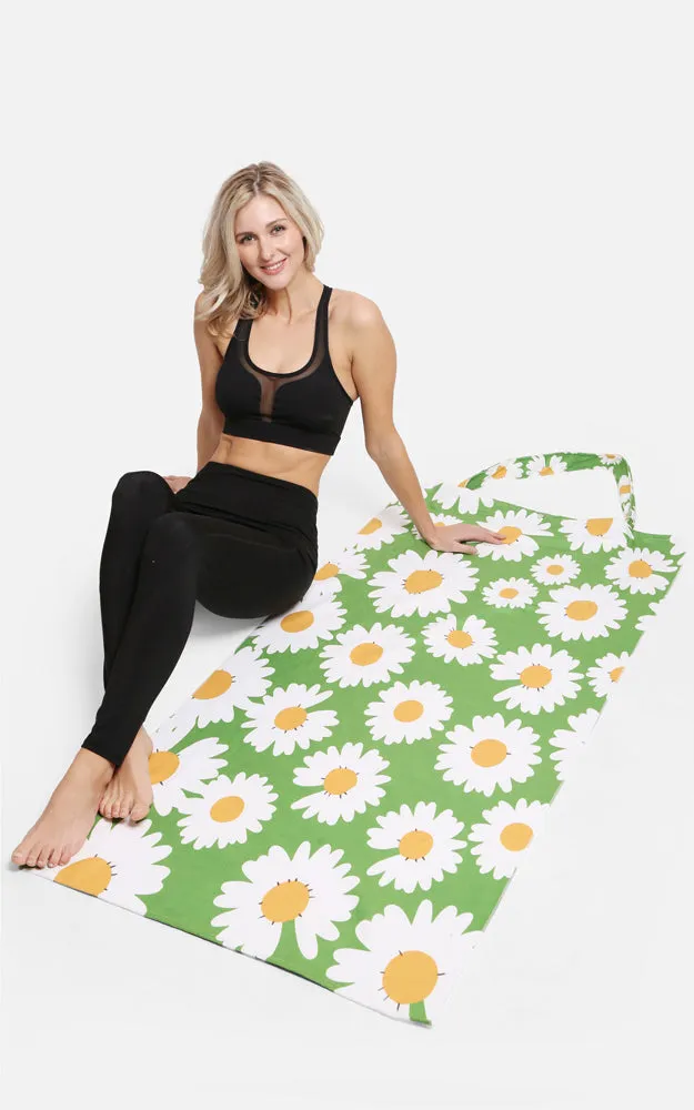 JTB002-31 2 in 1 Daisy Flower Print Beach Towel & Beach Bag