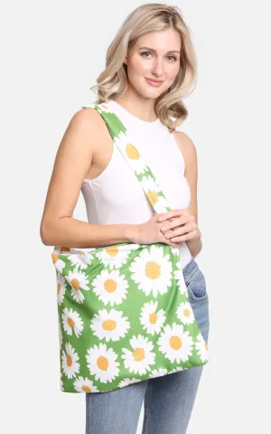 JTB002-31 2 in 1 Daisy Flower Print Beach Towel & Beach Bag