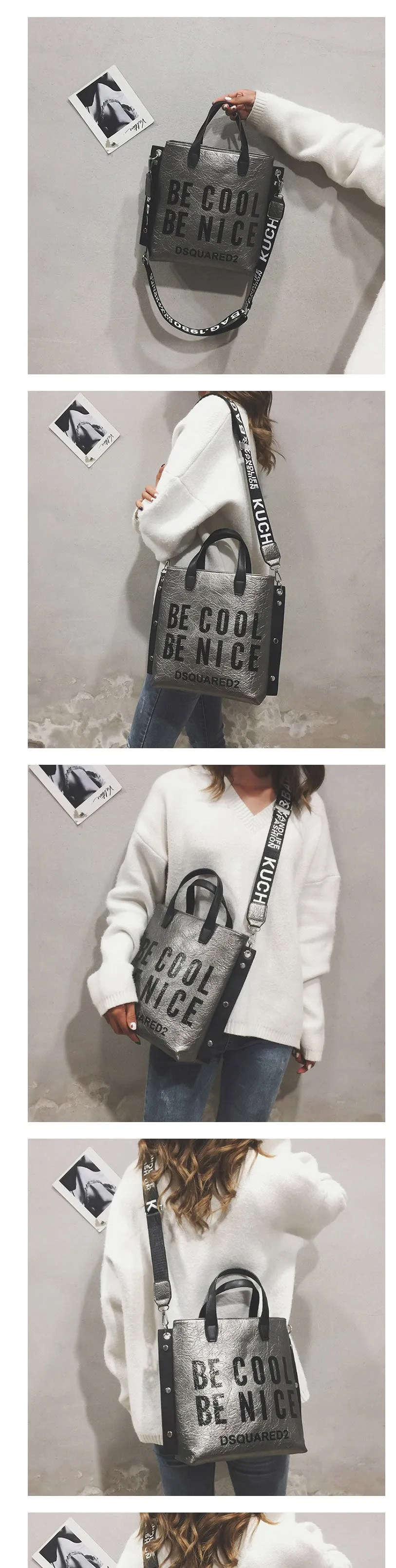 Ladies Cool Chic Crossbody Fashion Bags Female Designer Fashion Handbag Soft Messenger Shoulder Bags Large Shopping Tote