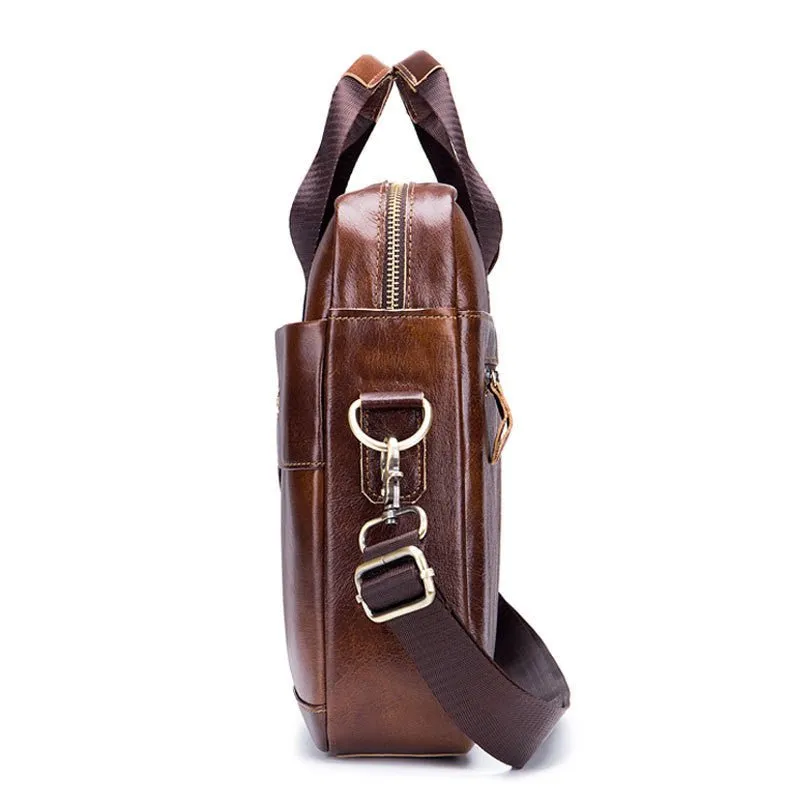 Leather Laptop Computer Briefcase Men's Messenger Shoulder Bags