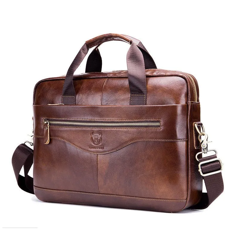 Leather Laptop Computer Briefcase Men's Messenger Shoulder Bags