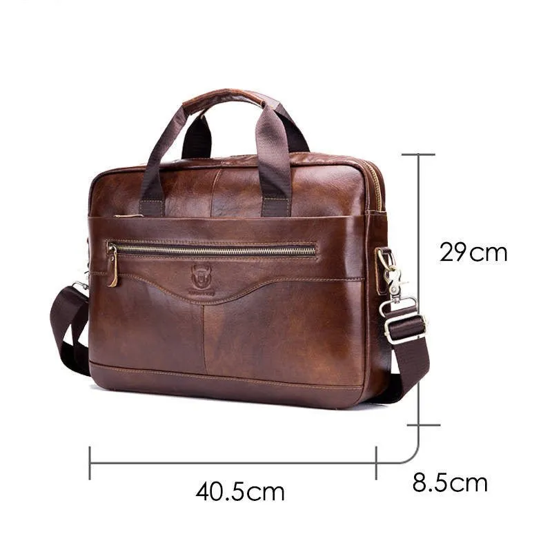 Leather Laptop Computer Briefcase Men's Messenger Shoulder Bags