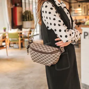 Leather Plaid Chest Belt Saddle Handbags