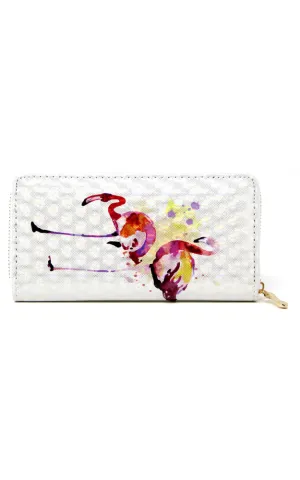 LOA186 Flamingo 3D Hologram Clutch Wallet