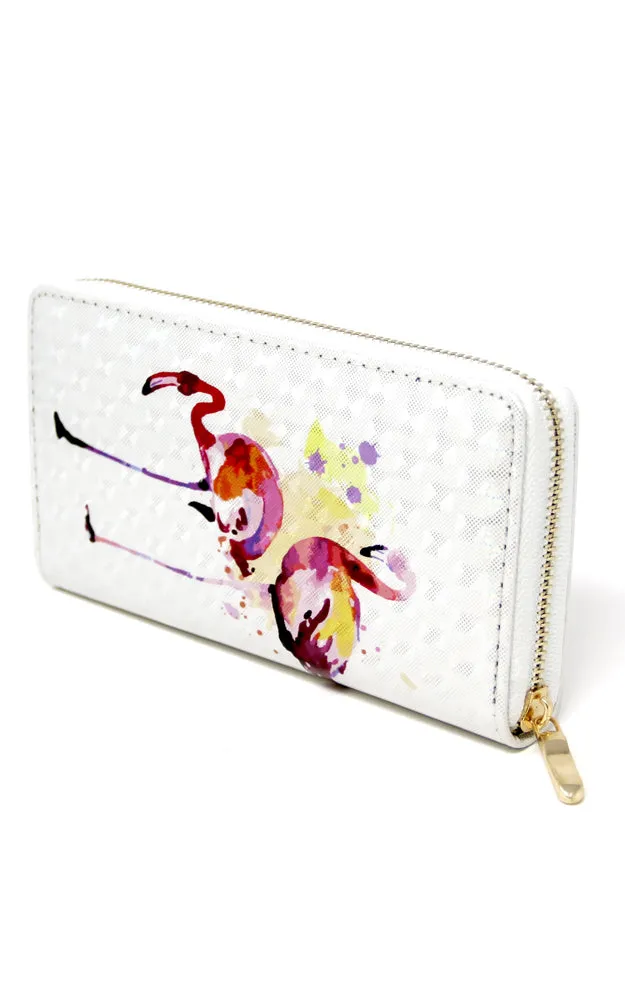 LOA186 Flamingo 3D Hologram Clutch Wallet