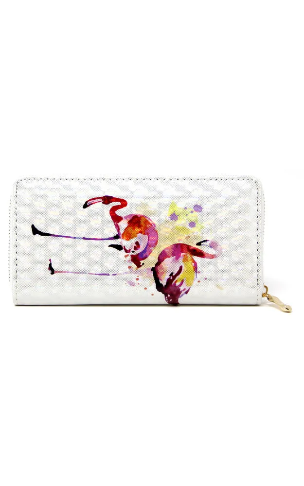 LOA186 Flamingo 3D Hologram Clutch Wallet