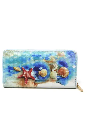 LOA195 Seashells 3D Hologram Clutch Wallet