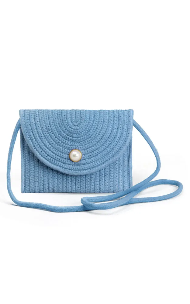 LOA379 Solid Color Micro Straw Crossbody Bag