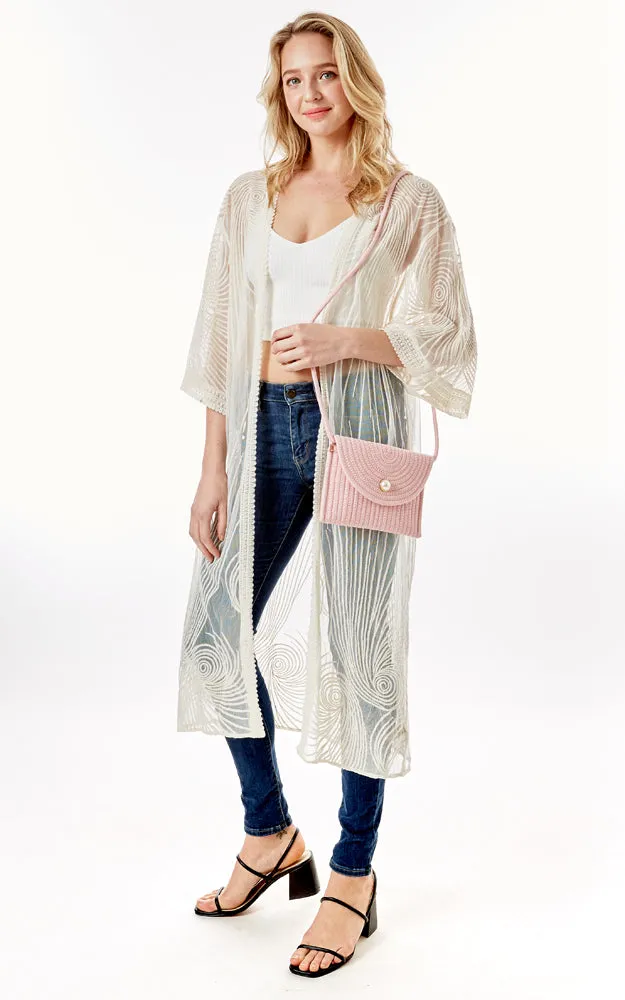 LOA379 Solid Color Micro Straw Crossbody Bag