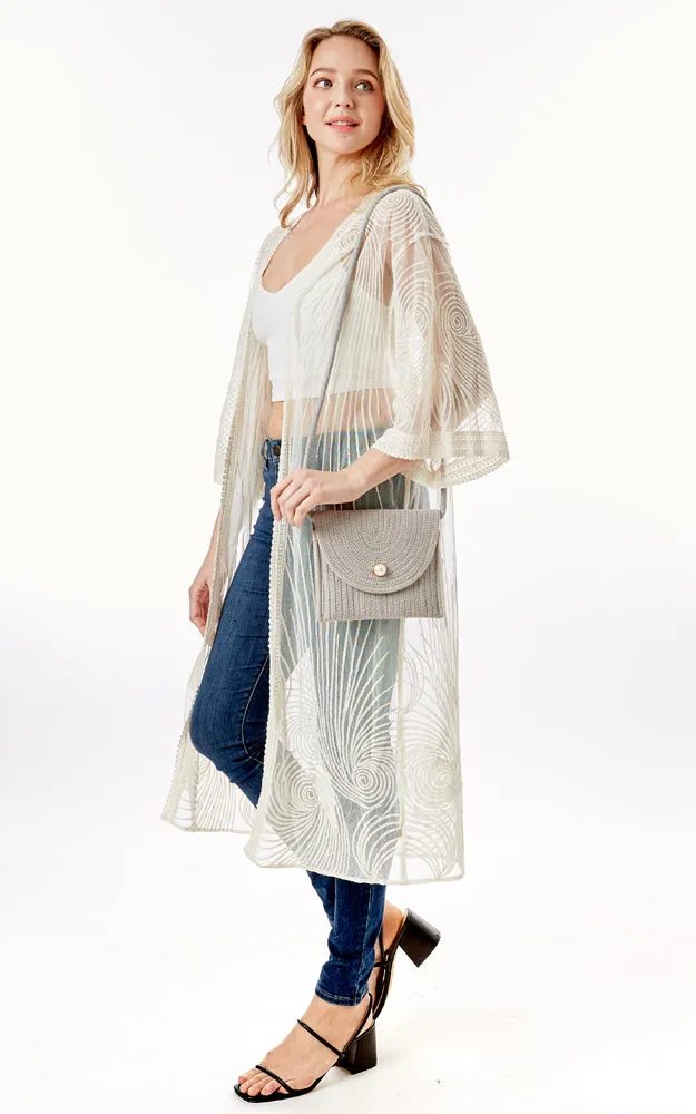 LOA379 Solid Color Micro Straw Crossbody Bag