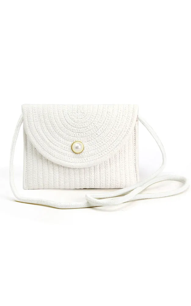 LOA379 Solid Color Micro Straw Crossbody Bag