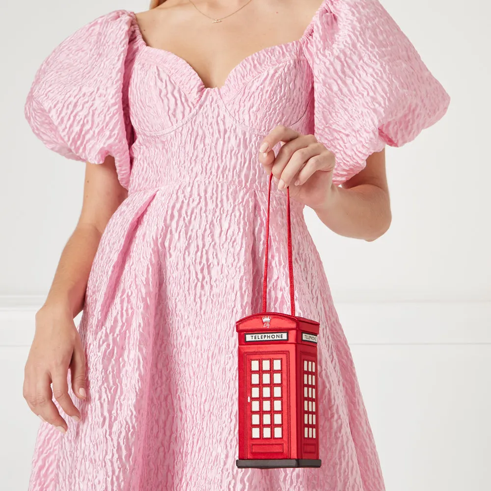 LULU RED LULU CALLING PHONEBOX CLUTCH