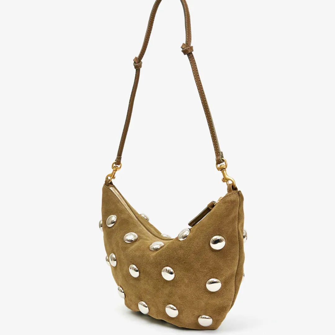 Lune Bag (Oat Suede w/ Studs)
