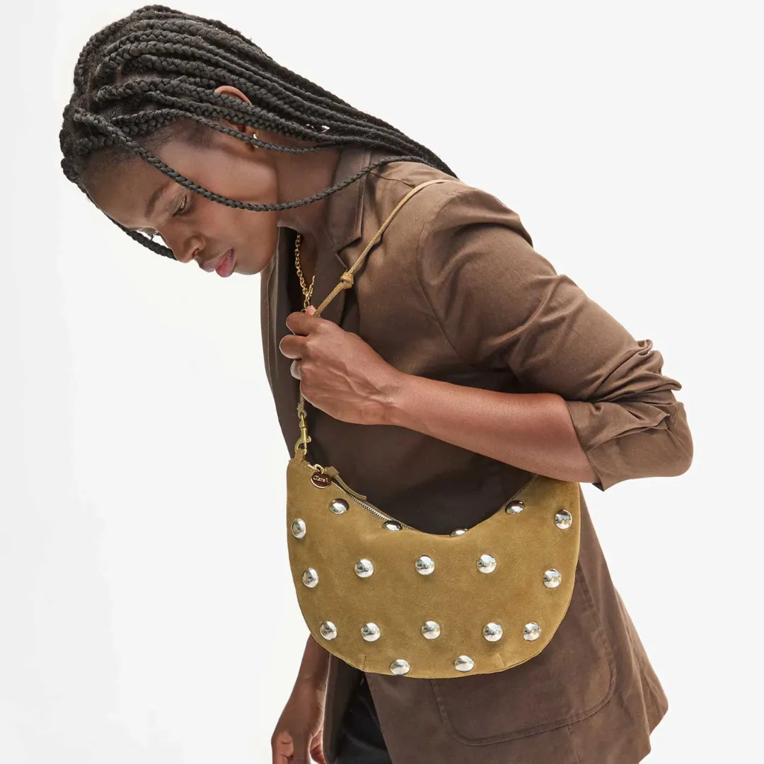 Lune Bag (Oat Suede w/ Studs)