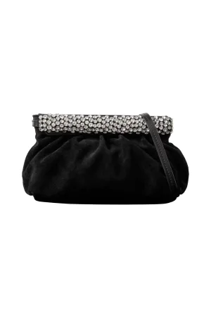 Luzes Crystal-Embellished Leather and Suede Shoulder Bag