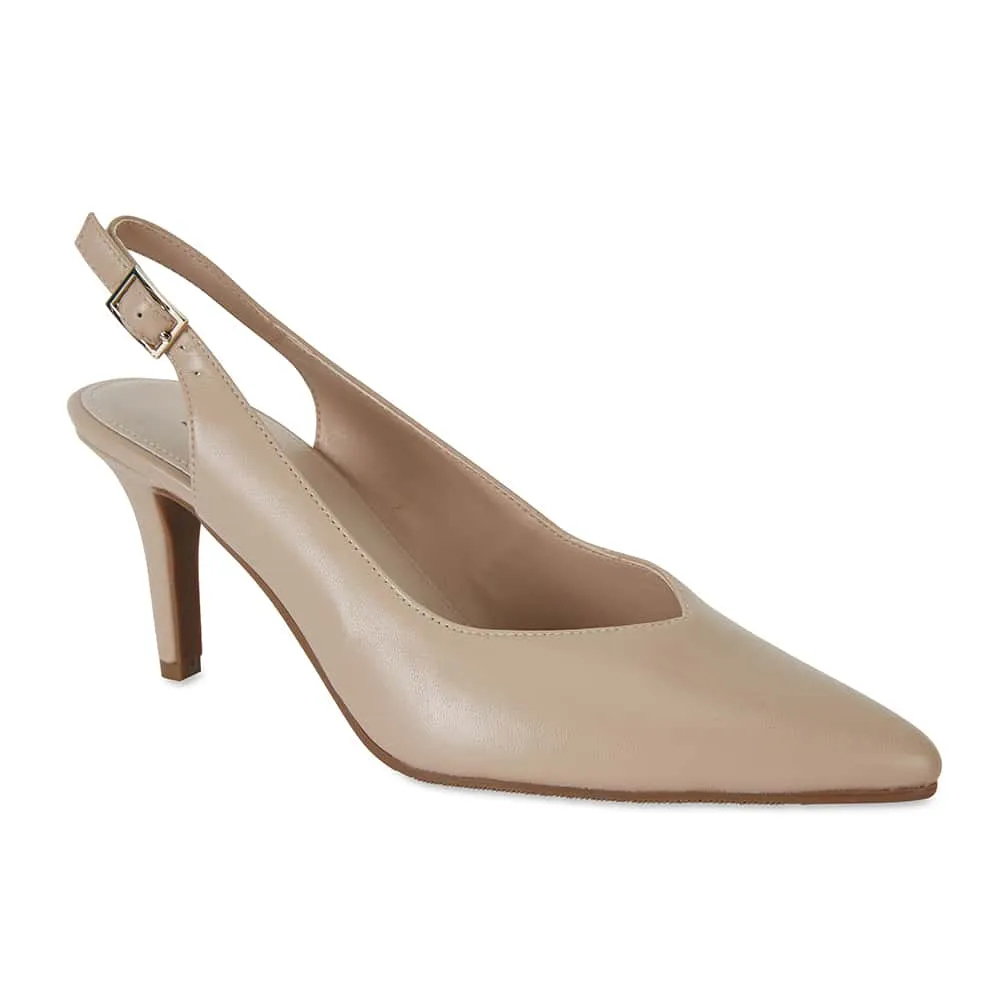 Maestro Heel in Nude Leather