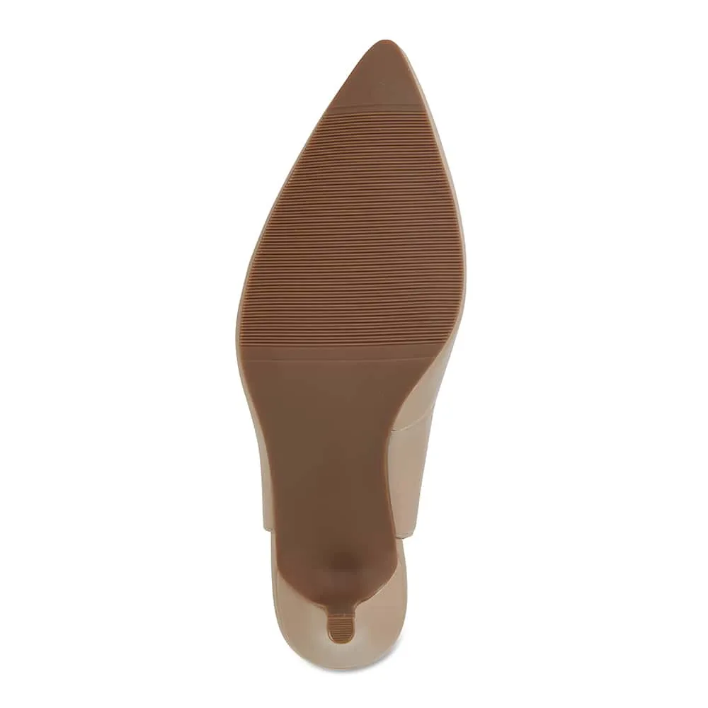 Maestro Heel in Nude Leather