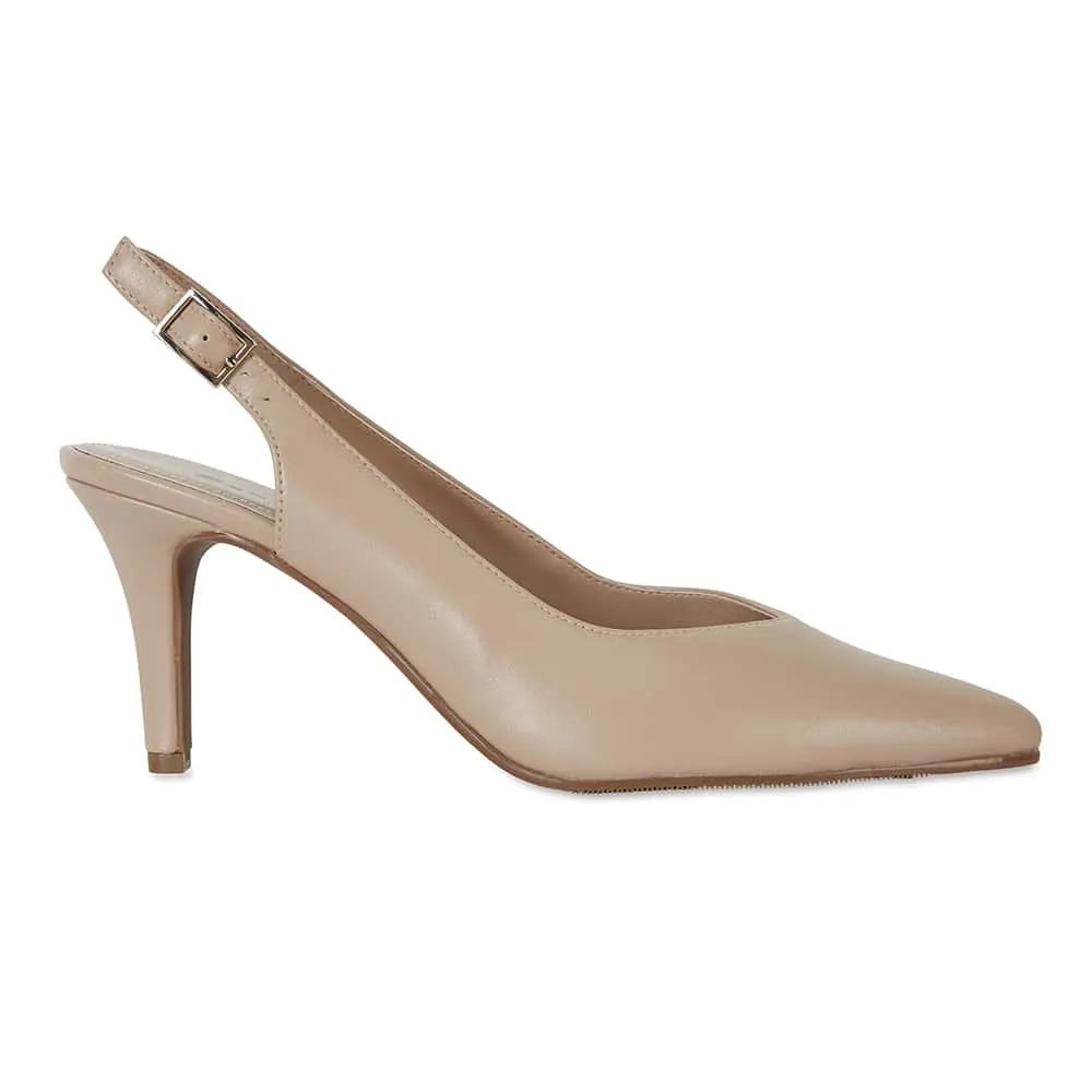 Maestro Heel in Nude Leather