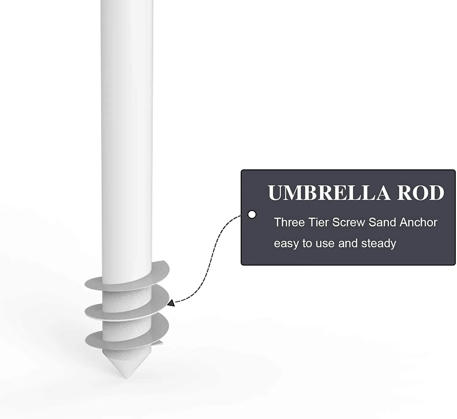 MASTERCANOPY 7FT Beach Umbrella with Sand Anchor -8 Ribs