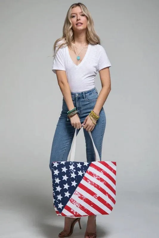 MB0099 American Flag Beach Bag