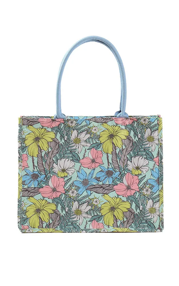 MB0222 FLOWER PATTERN TOTE BAG