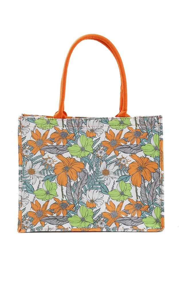 MB0222 FLOWER PATTERN TOTE BAG