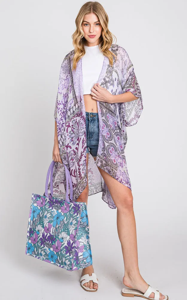 MB0222 FLOWER PATTERN TOTE BAG