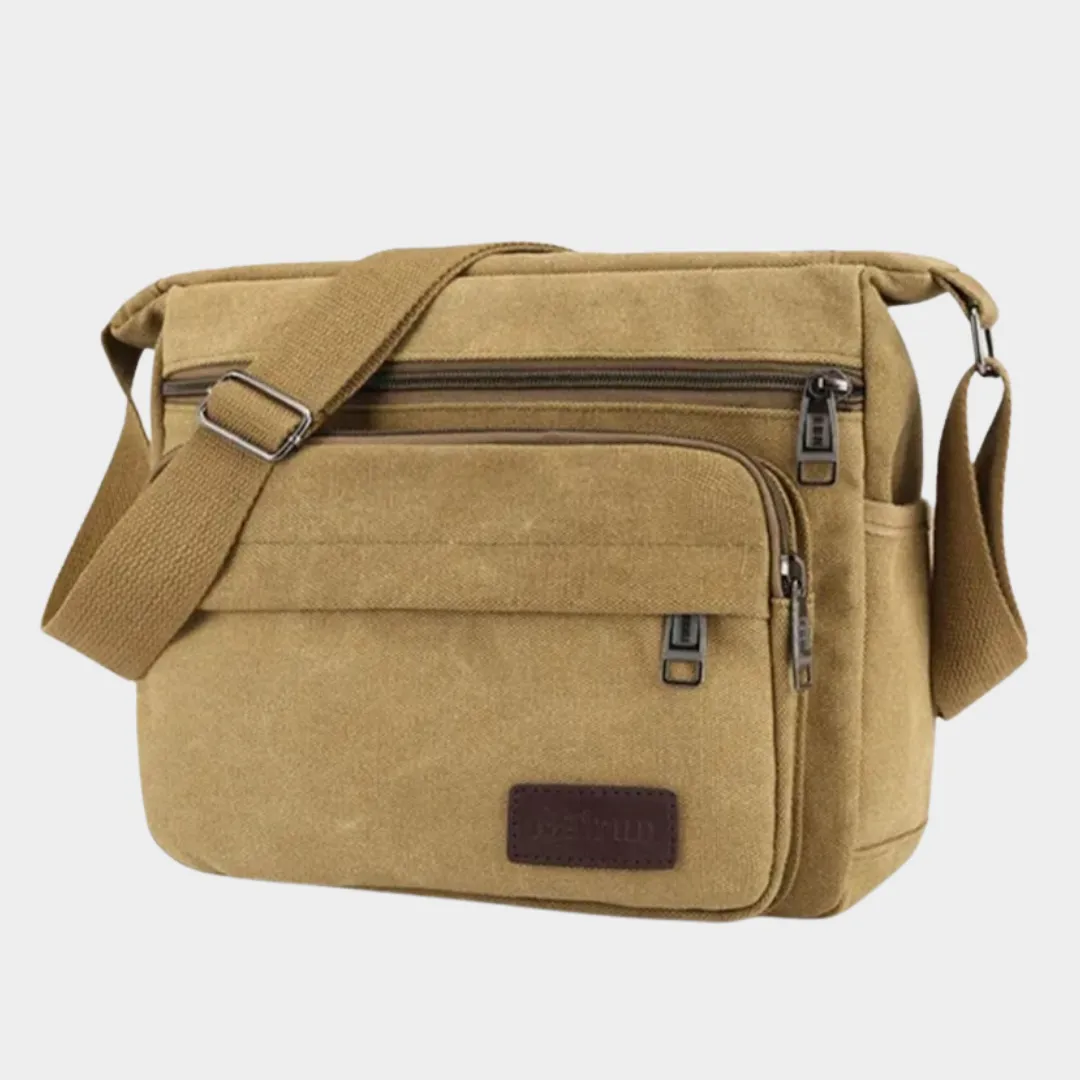Men's Canvas Crossbody Shoulder Bag - Multi-Function Messenger Bag, Black, Coffee, and More