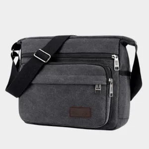 Men's Canvas Crossbody Shoulder Bag - Multi-Function Messenger Bag, Black, Coffee, and More