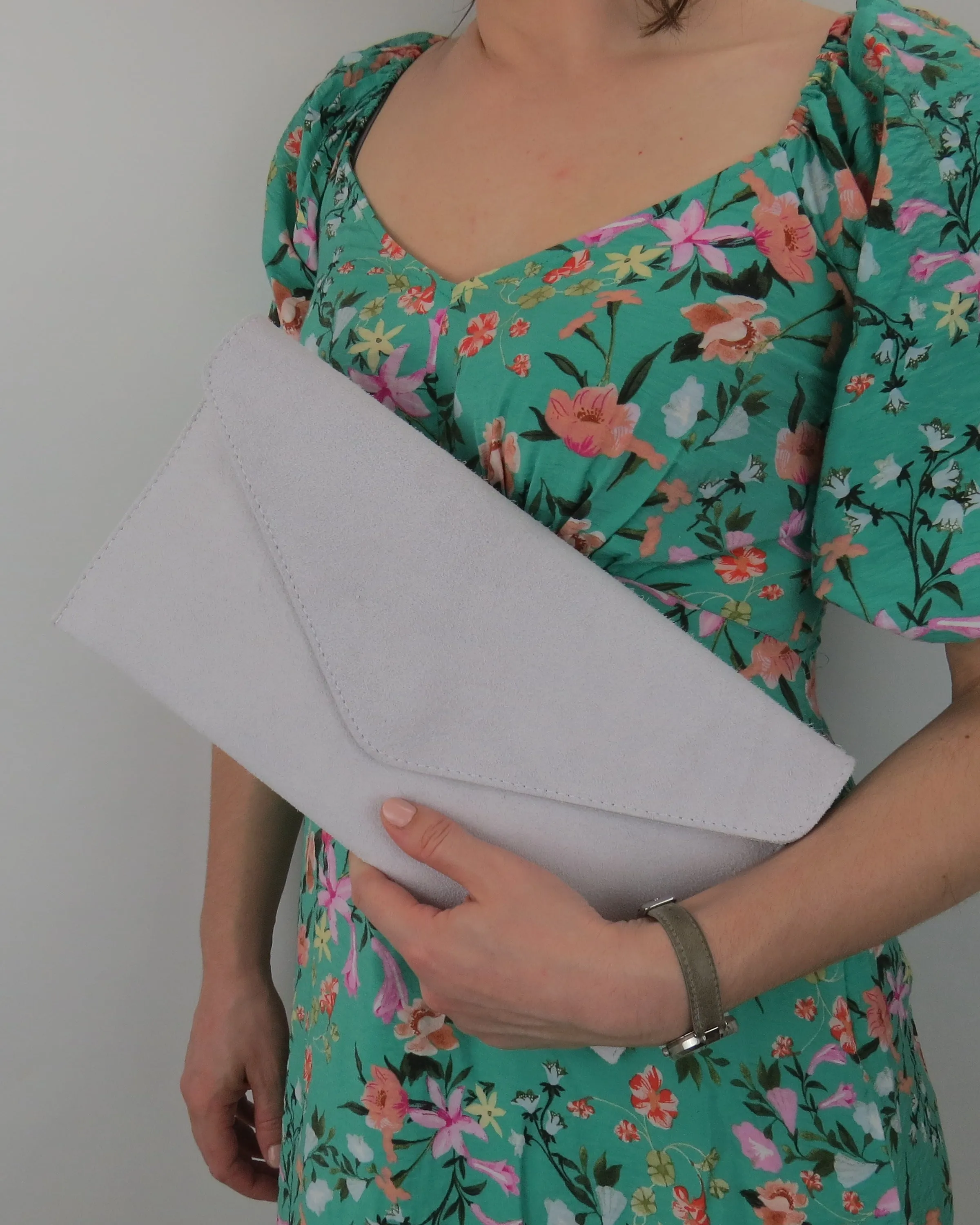 Metallic Scarlet Red Envelope Clutch Bag