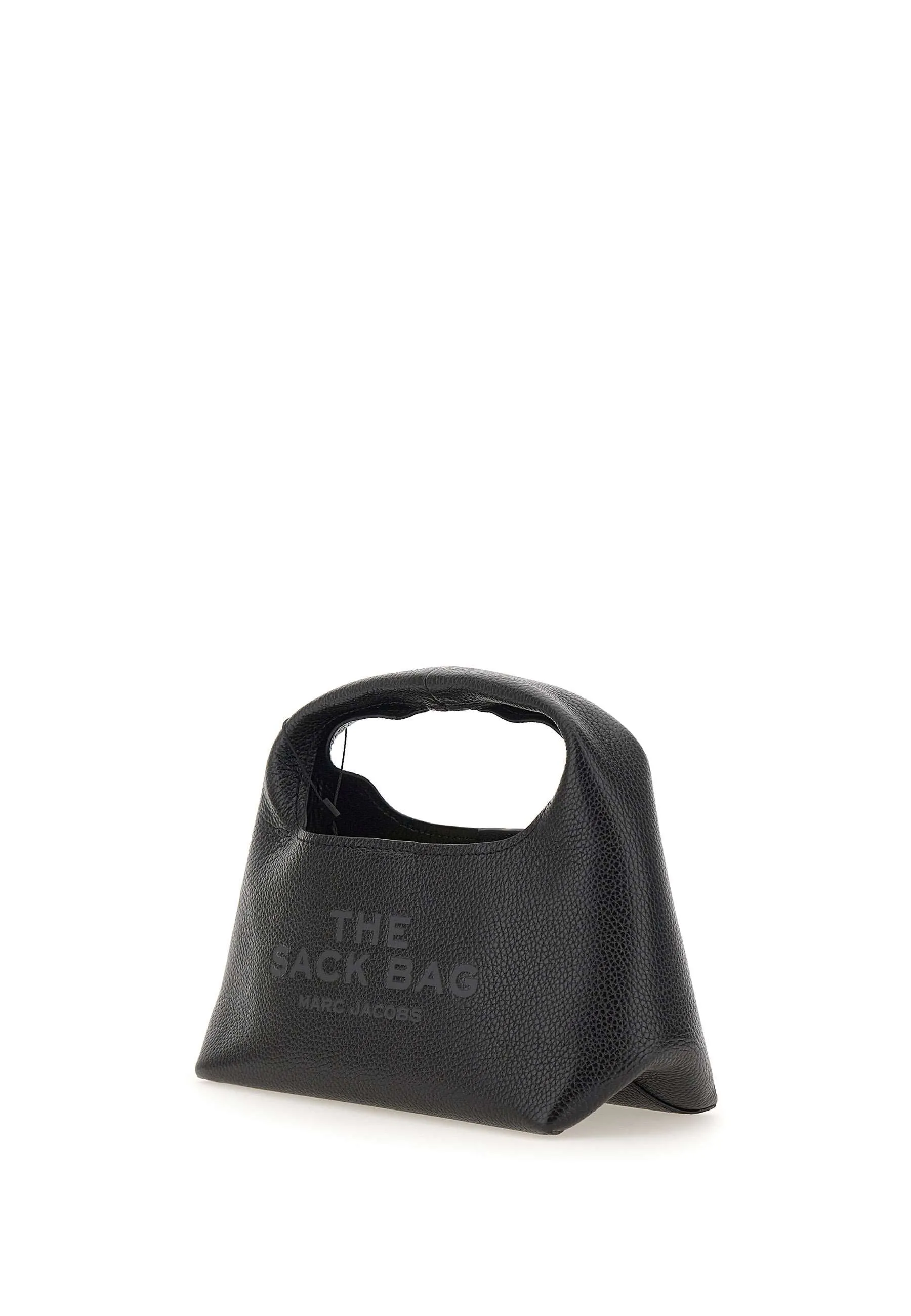 Mini Sack Bag in Black Leather