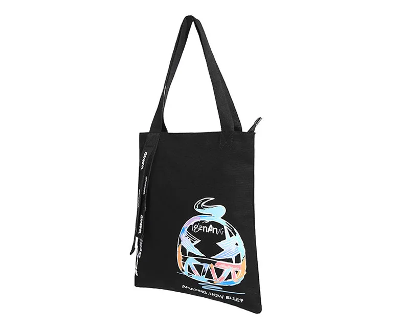 Minimalist Black Letter Print Shoulder Bags