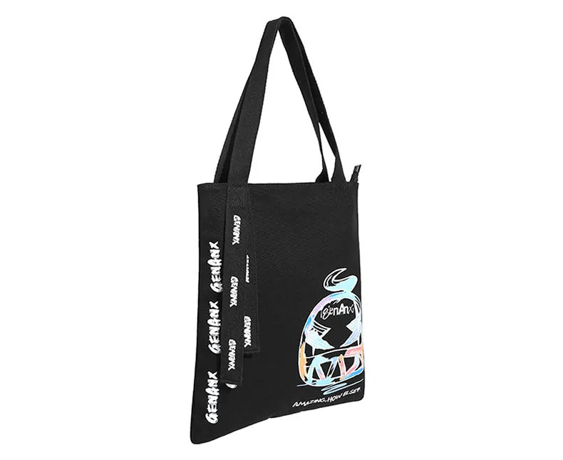 Minimalist Black Letter Print Shoulder Bags