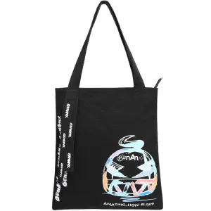 Minimalist Black Letter Print Shoulder Bags