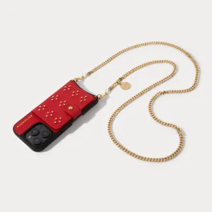 Mona MagSafe Charging Crossbody Bandolier - Red/Gold