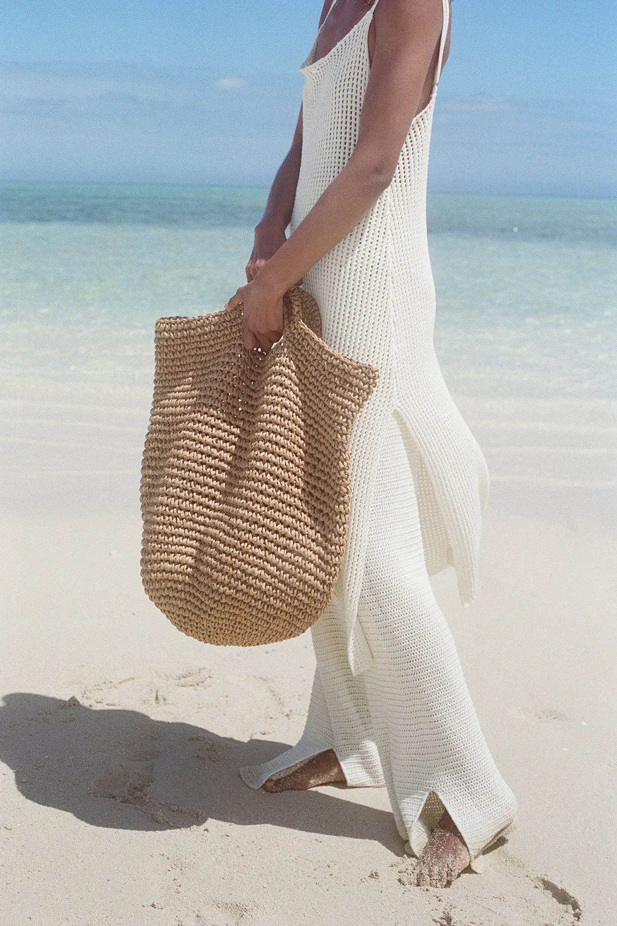 NATURAL ROUND STRAW BAG - NATURAL