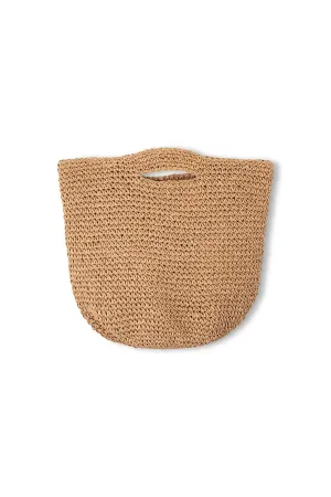 NATURAL ROUND STRAW BAG - NATURAL