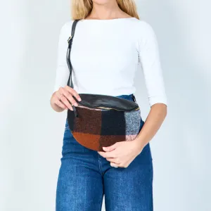 Patchwork shearling crossbody bag wholesale