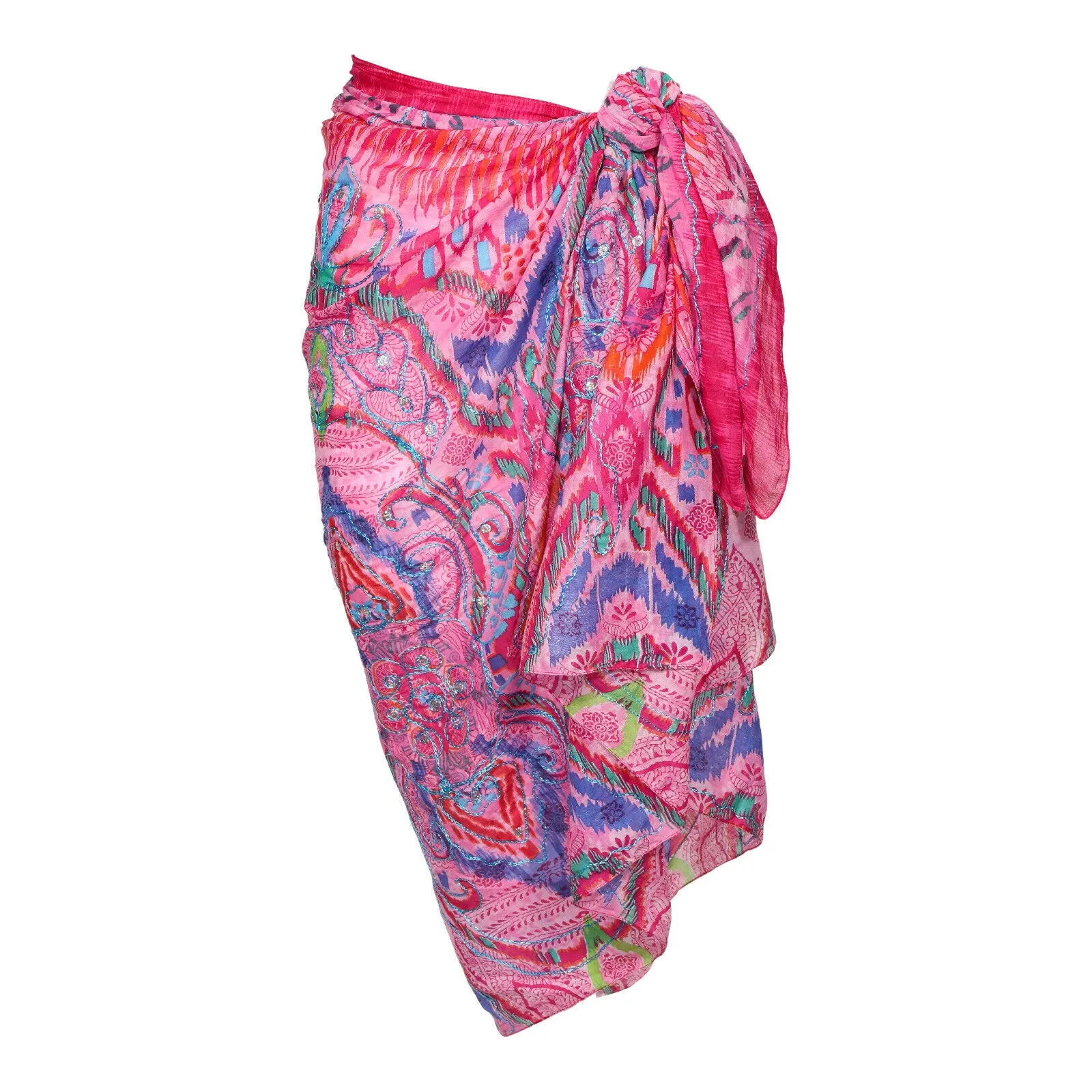 Pink Cotton Sarong Boho Beach Coverup