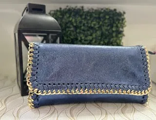 Plus navi blue clutch bag