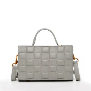 Quilted Gray Leather Purse – Elegant & Versatile Handbag for Every Occasion