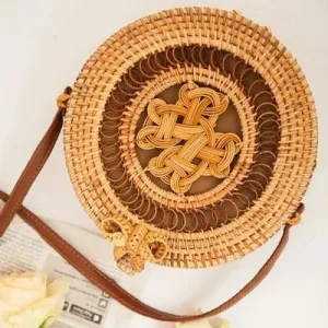 Rattan hand-woven fine woven bag