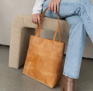 Raw Tote Bag in Camel