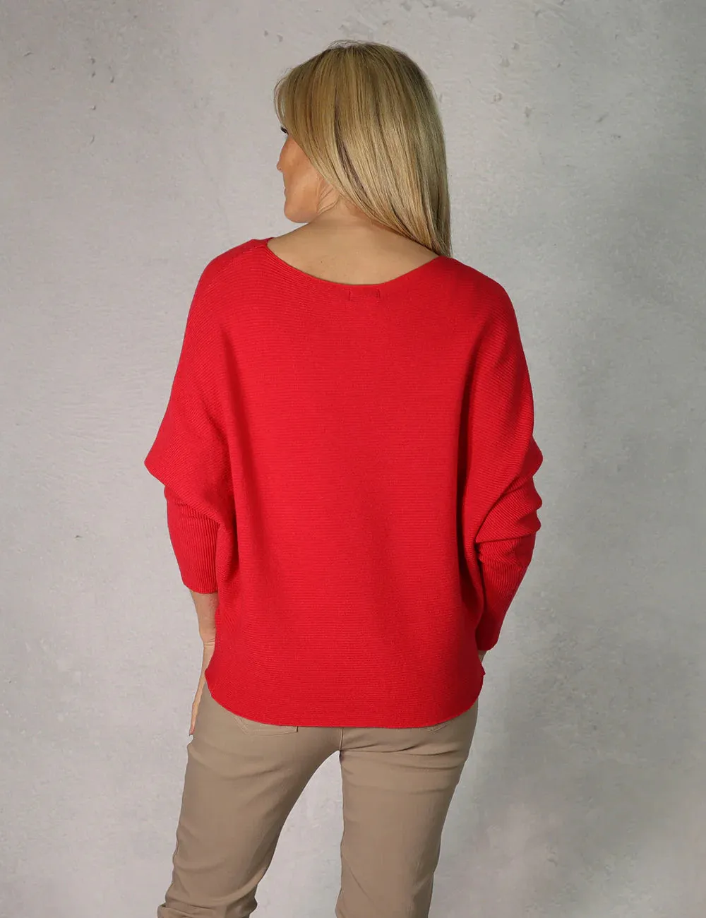 Ribbed Batwing Knit Pink
